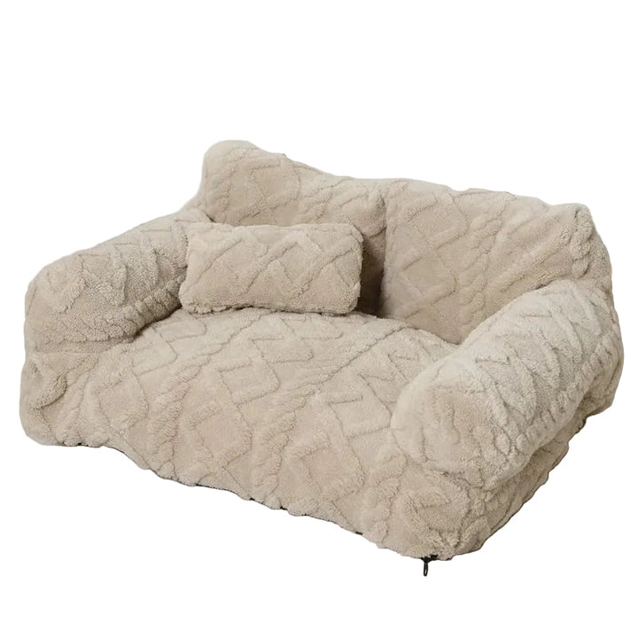 💎 Plush Calming Pet Sofa Bed – Raised Rim, Removable Cover & Non-Slip Bottom for Cats & Dogs 🛋️🐾