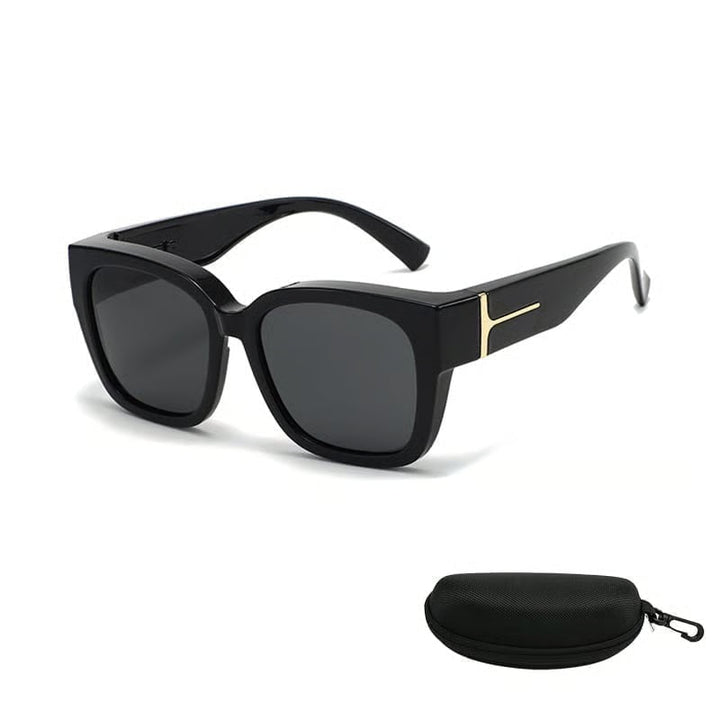 Polarized Square Sunglasses with Wrap-Around Design