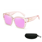 Polarized Square Sunglasses with Wrap-Around Design