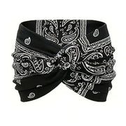Printed cross yoga headband
