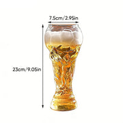 Soccer Trophy Style Beer Glass